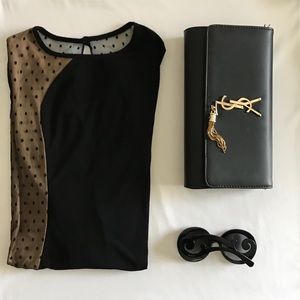 Cotton dress with lace detail